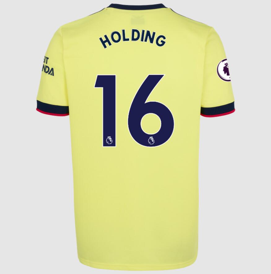 2021/22 Arsenal Away Kit Soccer Jersey with Rob Holding 16 printing